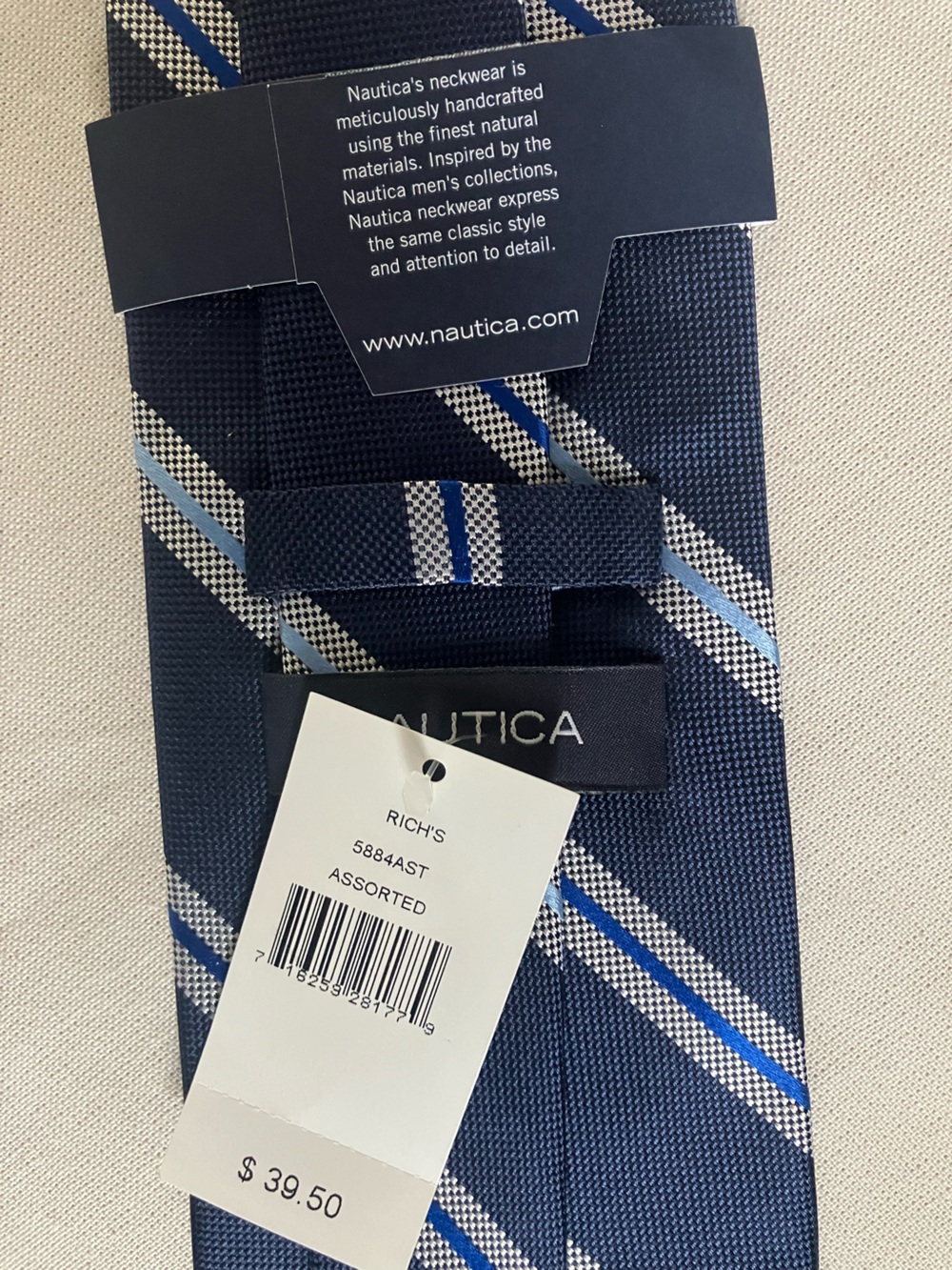 4 Silk Neckties Traditional Classic Professional New Blue, Taupe, Gray - Picture 5 of 7